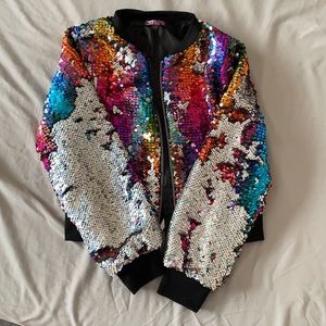 Jojo’s closet sequin flip kid jacket SZ 4/5 xs